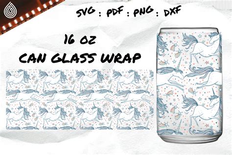 Unicorn 16oz Can Glass Wrap Graphic By Svg Holywatershop · Creative