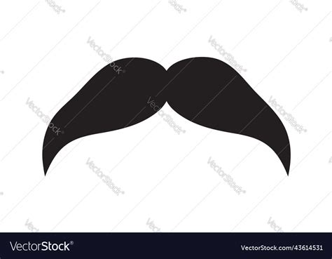 Moustache Icon Black Retro Style Mustache Shave Vector Image