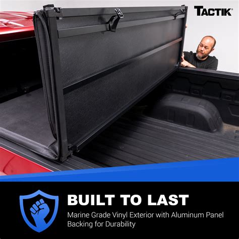 TACTIK Tri-Fold Hard Panel Vinyl Coated Truck Bed Tonneau Cover for 04 ...