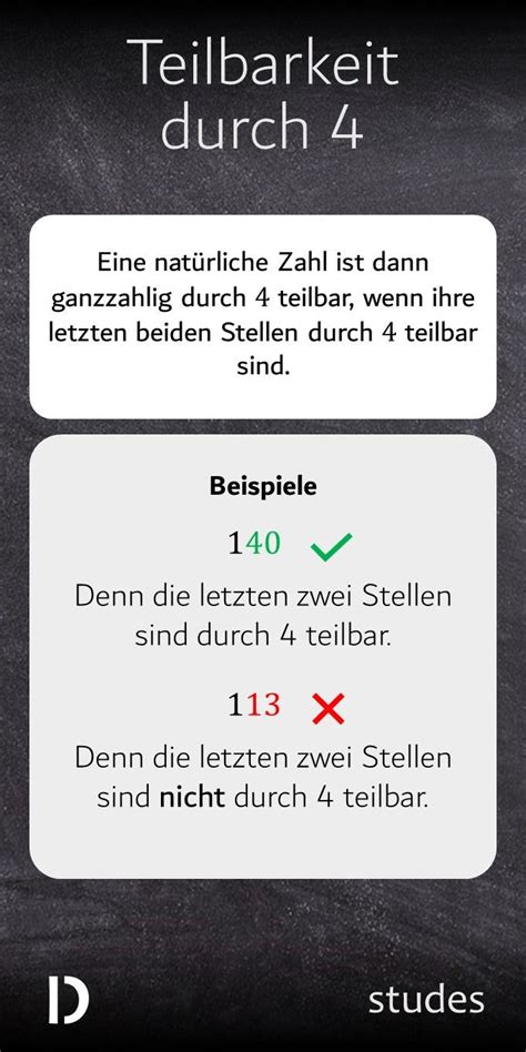 Teilbarkeitsregel Teilbarkeitsregeln Lernen Tipps Schule Mathe Tricks