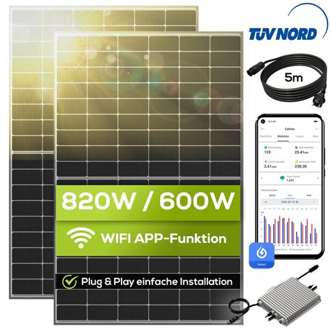 Balkonkraftwerk Photovoltaik Solarpanel PV Anlage TT BKW 820 600 Von