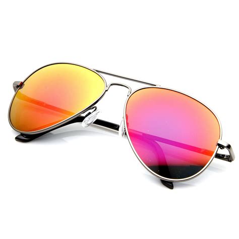 Premium Metal Revo Mirrored Lens Aviator Sunglasses Zerouv