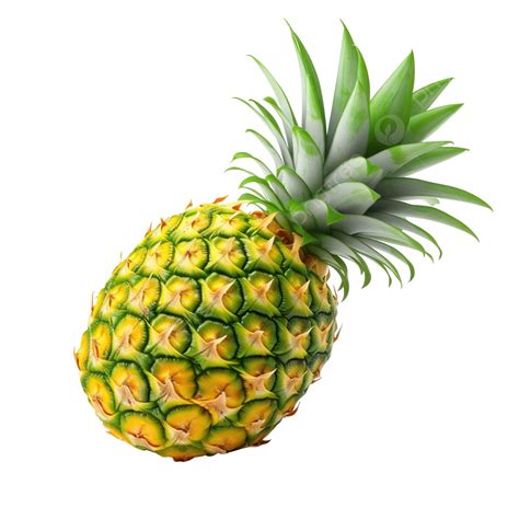 Yellow Pineapple With Green Leaves Yellow Pineapple Green Png