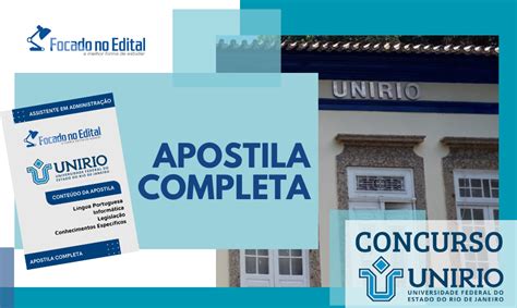 Apostila Unirio Assistente Em Administra O Focado No Edital