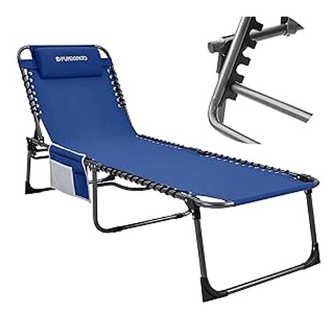 Fundango Outdoor Folding Chaise Lounge Chair With Side Table Broadout