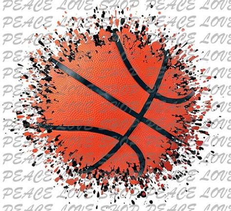 Basketballball Paint Splatter Splat Basketball Art Etsy