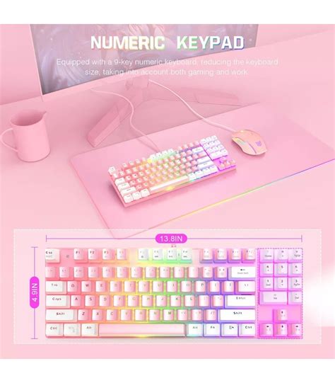 Combo Gamer Teclado y Mouse G26 CW905 Pink Mecánico Onikuma