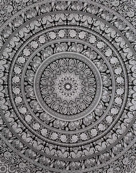 Tapestry Black White Tapestry Wall Hanging Mandala Tapestries Etsy