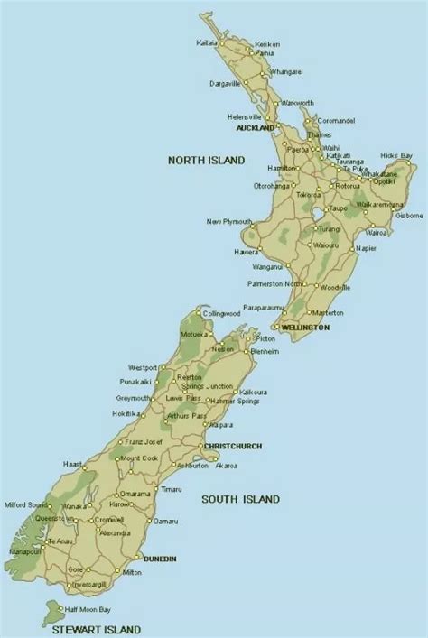 New Zealand Map Courtesy Backpack New Zealand Map Of New Zealand New