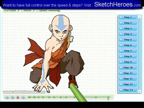 How To Draw Aang Avatar The Last Airbender Drawing Tutorial