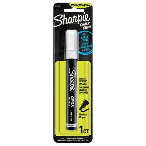 Sharpie 2103021 White Medium Bullet Tip Wet Erase Chalk Marker