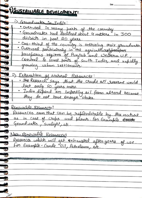 Class 10 Economics Chapter 1 Development Handwritten Notes