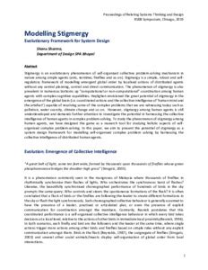 Modelling Stigmergy Evolutionary Framework For System Design Ocad