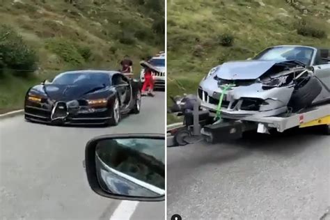 Porsche 911 And Bugatti Chiron Collide While Trying To Overtake Each