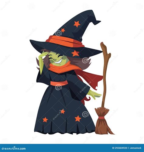 Halloween witch cartoon stock illustration. Illustration of witch - 292684928