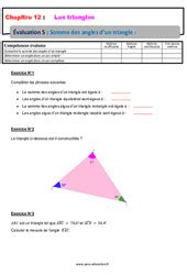 Examen Les Triangles Ere Secondaire Bilan Et Controle Corrig Pdf