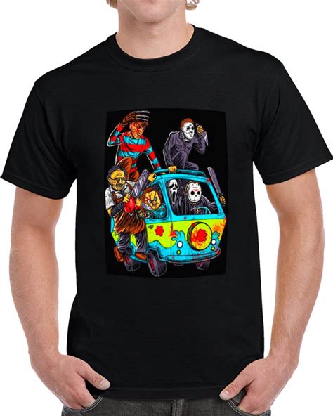 Horror Movie Characters T Shirt Graphic Apparel Mens Tshirts Shirts