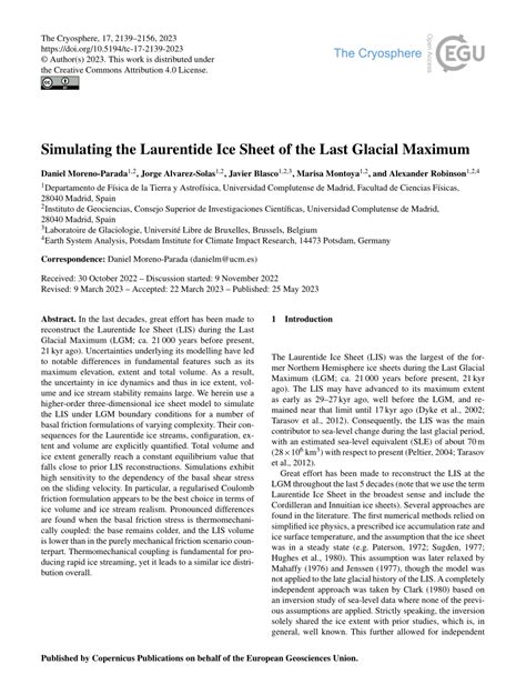 simulating  laurentide ice sheet    glacial maximum