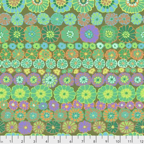 Kaffe Fassett Row Flowers Green Pwgp169 Green Ready Set Sew Tn