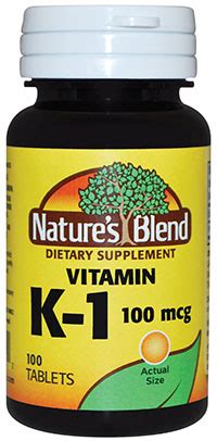 Nature S Blend Vitamin K1 Phytonadione 100 Mcg The Medicine Cabinet