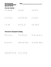 Sept 13 Test Review Pdf GSE Accel Geometry Unit 2 Quadratics