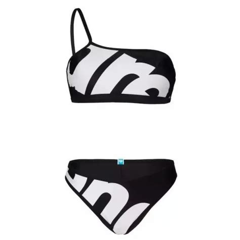 Arena Γυναικείο Μαγιό Set Bikini Με Έναν Ώμο whitemulti black Chanioglou gr