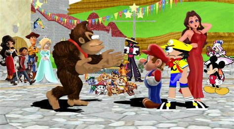 Crossover Saw Mario Pauline and Donkey Kong Love by Herejeffy456 on