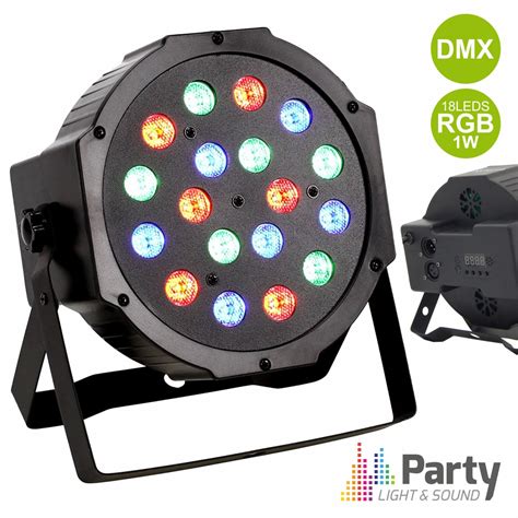 PARTY PAR181 Projetor Par C 18 LEDS 1W RGB DMX Mic PARTY Viptrónica