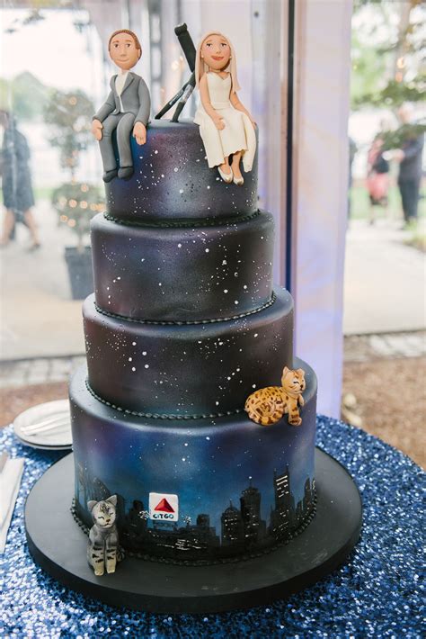 Boston Night Sky Wedding Cake