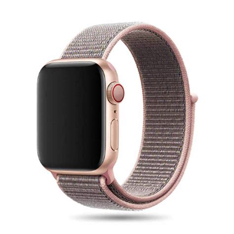 Apple Watch Nylonarmband Rosa Sand Sportloop Kardborreband