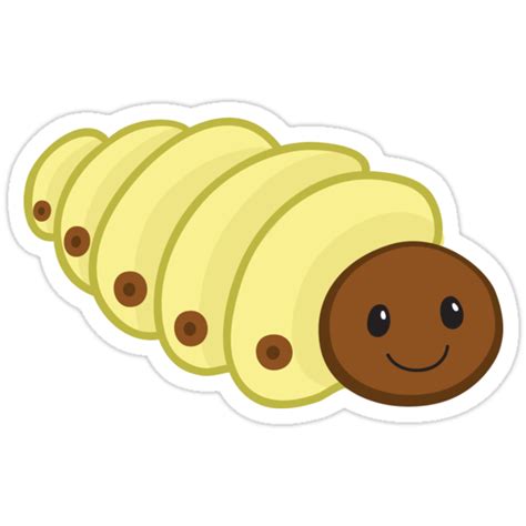 Cute Cartoon Larva Maggot Stickers By Sandytov Redbubble