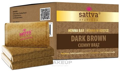 Sattva Ayurveda Henna Bar Dark Brown Χέννα μαλλιών Makeup gr