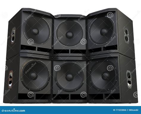 Subwoofer Speakers Wall Stacked Stock Illustration Illustration Of