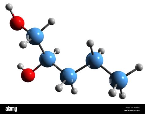 3d Image Of Pentylene Glycol Skeletal Formula Molecular Chemical