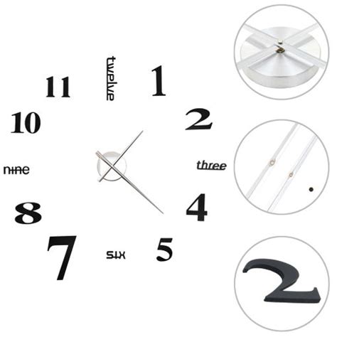 Reloj D De Pared Con Dise O Moderno Cm Xxl Negro Con Ofertas En