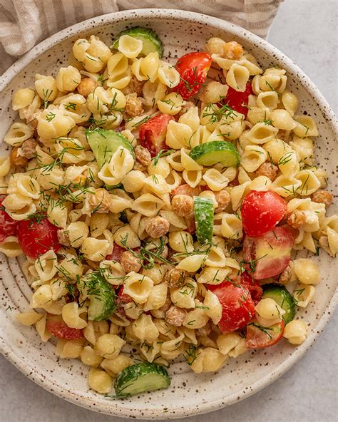 Chickpea Pasta Salad With Creamy Tahini Dressing Plant Based Rd