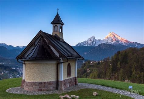 Morgendämmerung an der kirchleitn kapelle vor dem watzmann