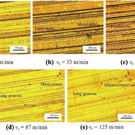 Surface Morphology Images Of Machined Surface At Different Cutting