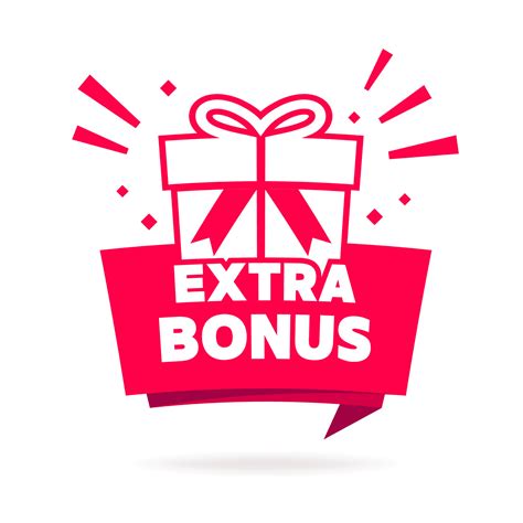 Extra bonus with gift box label. vector 13481253 Vector Art at Vecteezy