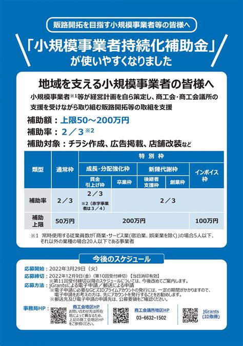 「小規模事業者持続化補助金」のお知らせ 防府商工会議所