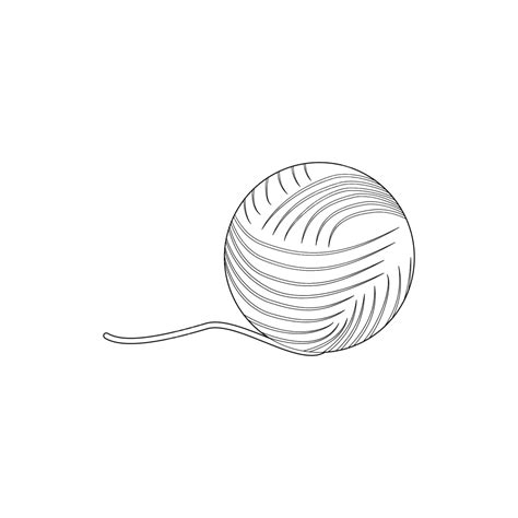 Ball Of Yarn Iconoutline Style Drawing String Reel Vector Drawing