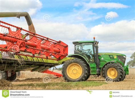 Modern Claas Combine Harvester With Header Up Cutting Crops Editorial