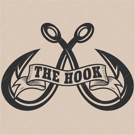 premium vector  hook emblem logo design