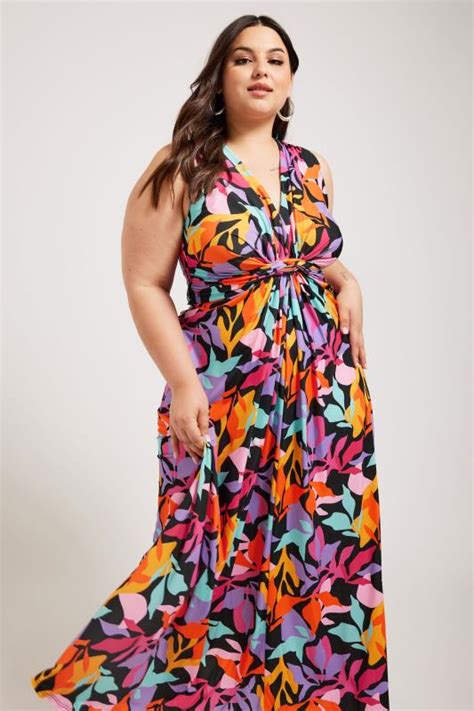 YOURS LONDON Plus Size Black Abstract Print Maxi Dress Yours Clothing