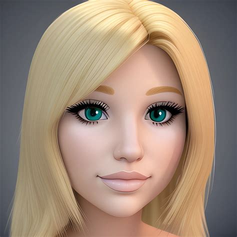 Blonde Eyes Babe Face Blonde Cartoon D Arthub Ai