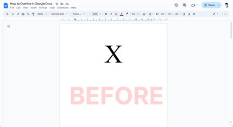 How To Overline In Google Docs X Bar