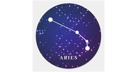 Aries Zodiac Constellation Design Classic Round Sticker Zazzle