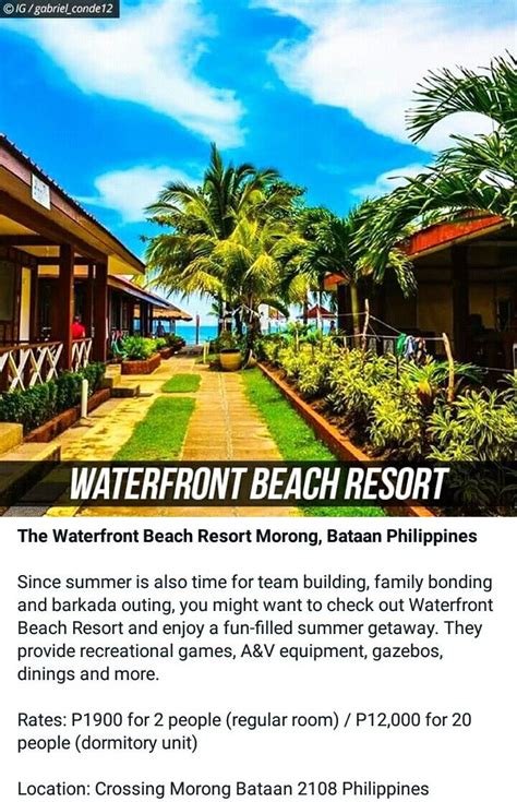 Waterfront Beach Resort Morong Bataan Beach Resorts Summer Getaway