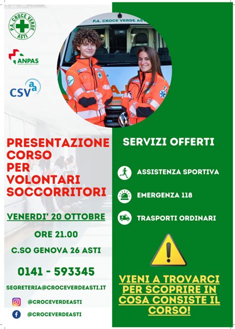 La Croce Verde Di Asti Presenta Il Nuovo Corso Per Volontari