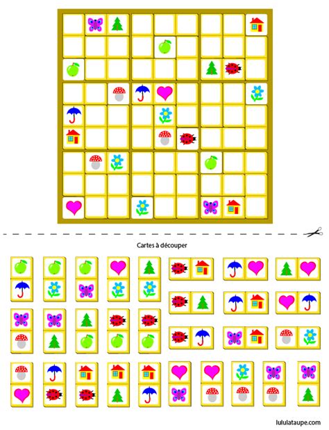 Sudoku pour enfants à imprimer Lulu la taupe jeux gratuits pour